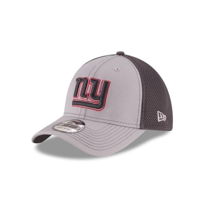 Grey New York Giants Hat - New Era NFL Grayed Out 39THIRTY Stretch Fit Caps USA1376509